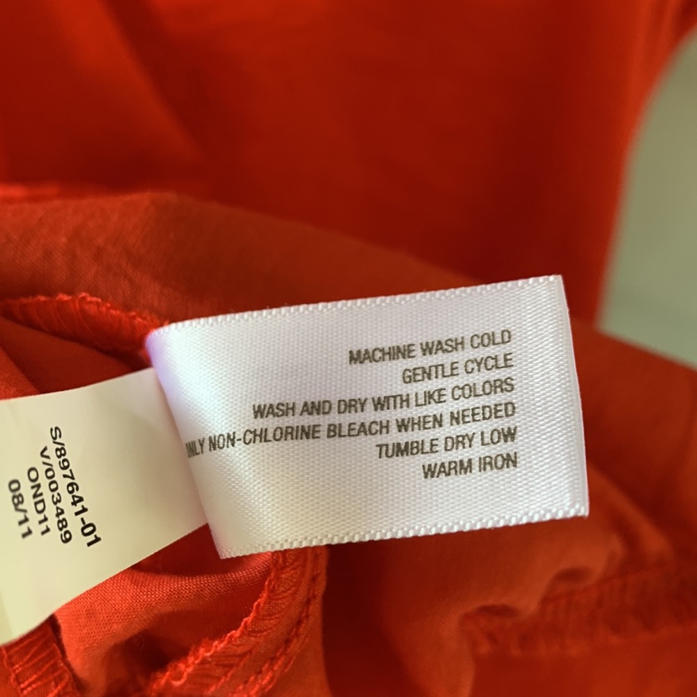 NWT Old Navy Red Silky Ruffle Side-Tie Tank Blouse Blouson Spaghetti Strap Top - Picture 8 of 8